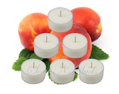 Scented Tea Lights // PEACHY TANGERINE // 6 Pack Homemade Soy Candles // Dye Free