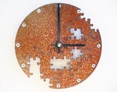 Puzzle Wall Clock V (Small Rusted)