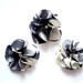 Blue and White Printed Silk Fabric Flower Hair Clip with Rhinestone Center Set of 3 WAS 16 NOW 8