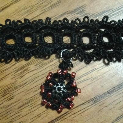 Tatted Lace Bracelet in Black FREE SHIPPING