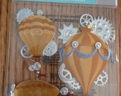 STEAMPUNK BALLOONS Jolee's Boutique Scrapbooking Wholesale Stickers - Hot air, wheels
