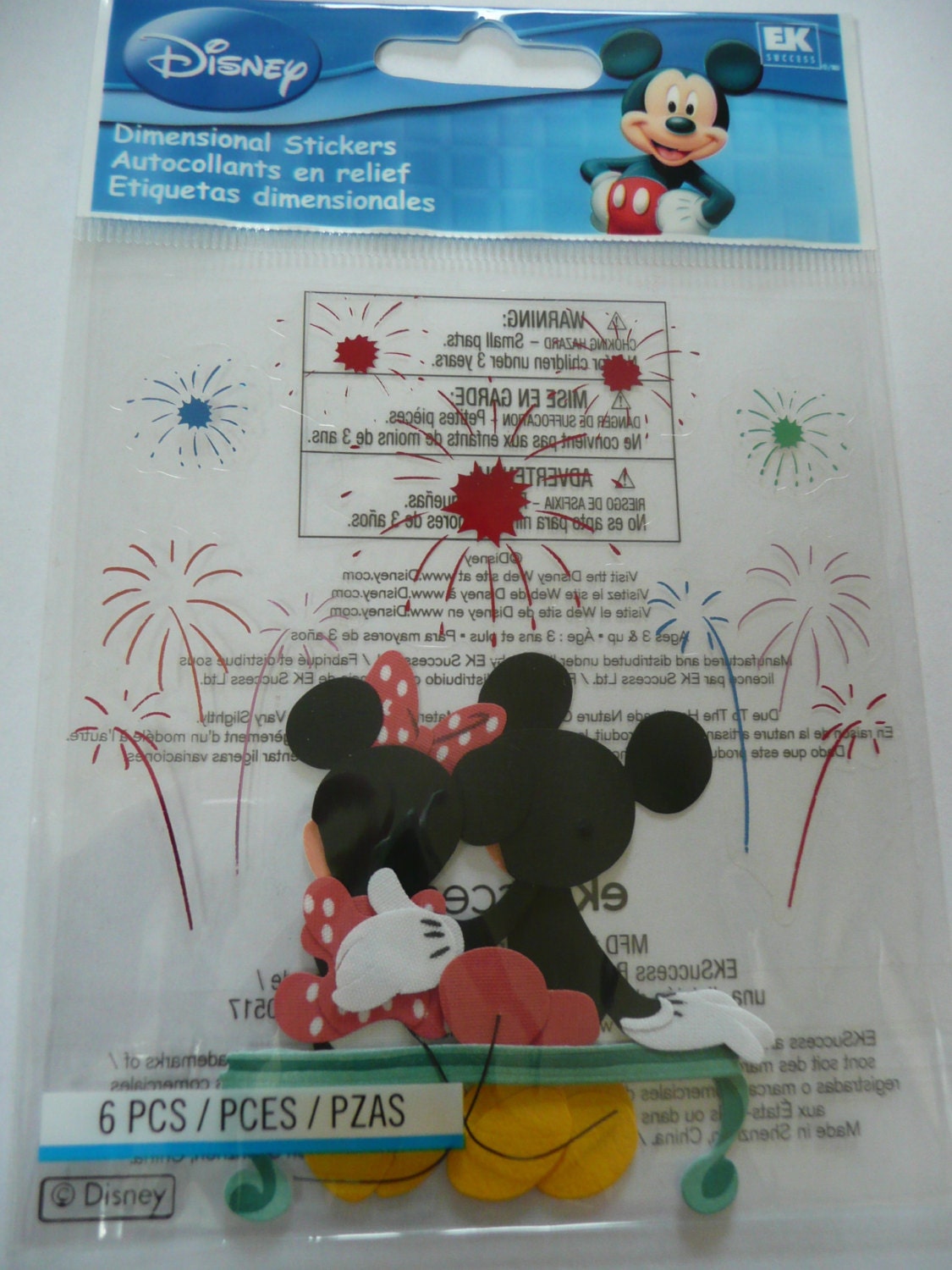 Disney's MICKEY & MINNIE FIREWORKS Jolee's Boutiue Scrapbooking Stickers - 4th of July