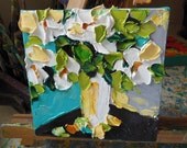 Abstract White Floral Oil Wall Decor