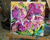 Abstract Oil Painting Art Purple Iris