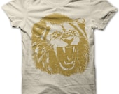 Lion by Chill Clothing Co printed on American Apparel in Cream
