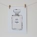Chanel Coco Mademoiselle Perfume Bottle Fashion Illustration Print