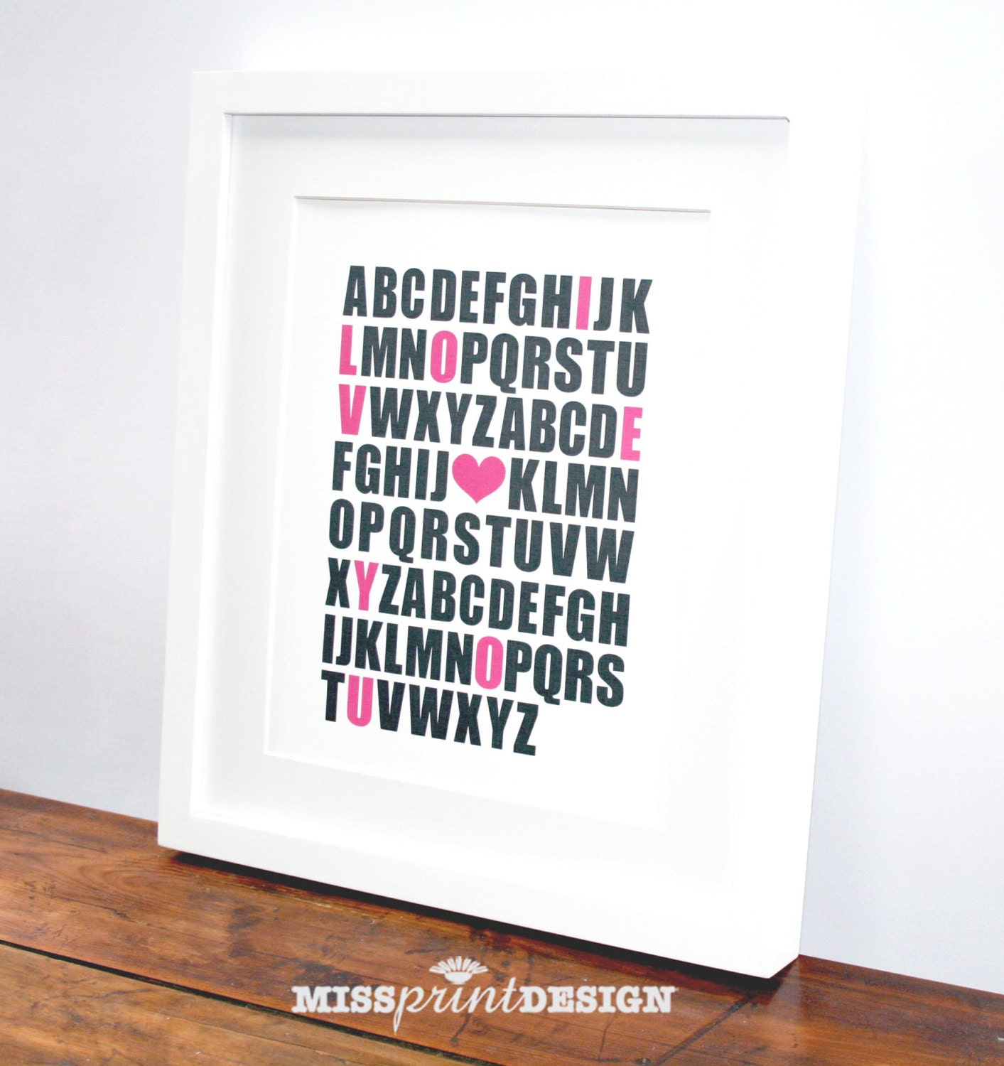 Baby Nursery Art, Alphabet Print, Baby Shower Gift, Home Decor Artwork 8x10