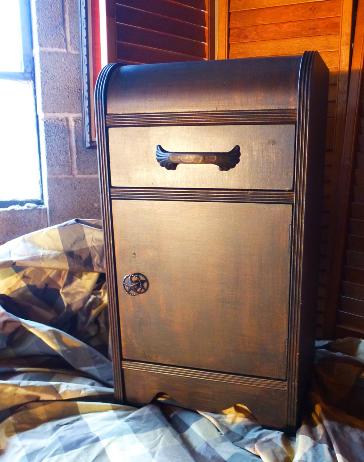 Deco Bedside Table Old West Poppy Cottage Vintage Mid Century