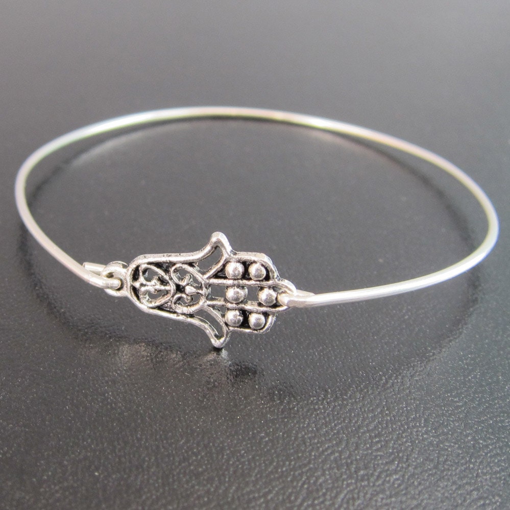 Hamsa Hand Bracelet, Hamsa Hand Bangle, Hamsa Hand Jewelry, Silver Hamsa Bracelet, Hamsa Bangle, Hamsa Jewelry, Hand of Fatima Bangle