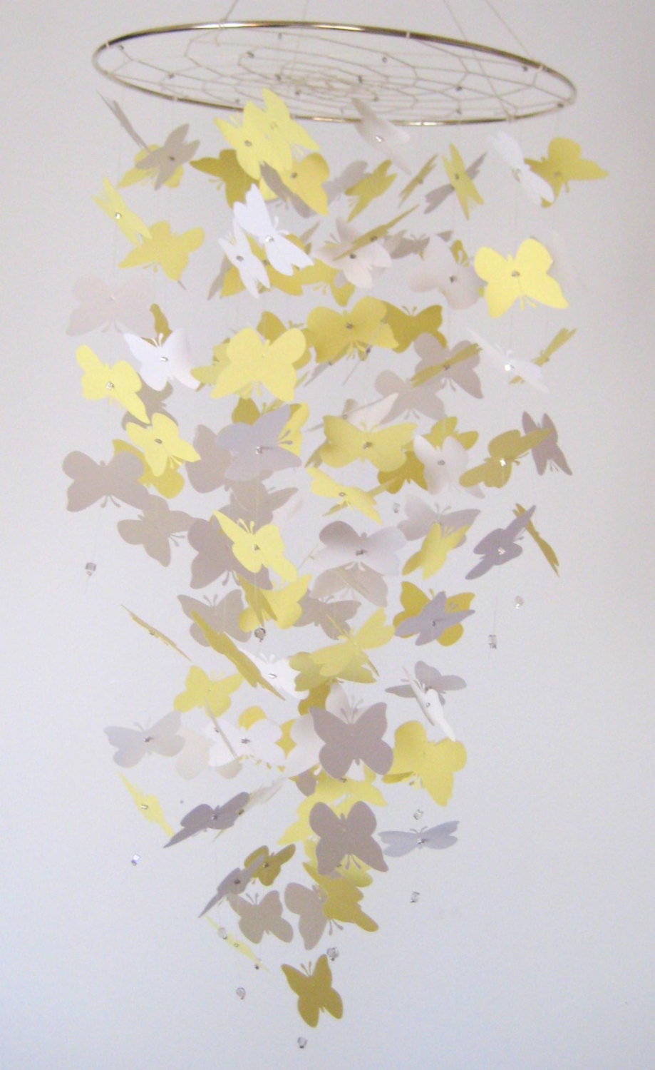 Butterfly Nursery Mobile Yellow and White