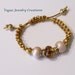 Amber Macrame Lampwork Bead Bracelet