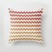 Red Ikat Ombre Cheveron White Pillow Cover 16X16 Hidden Zipper