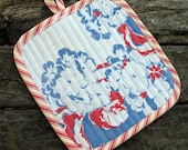 Red, White, and Blue Pot Holder Made from 1950s Fabric