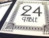 Art Deco Table Numbers Wedding Decor Sign Custom Great Gatsby Roaring Twenties Classic Historical