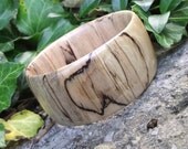 Handmade Wood Bangle Bracelet - Eco-friendly Reclaimed Spalted Maple Wood Wooden Bangle Bracelet (Size M) - Natural Wood Jewelry Gift