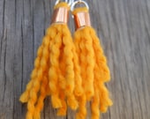 Dandelion Yellow tassel Fiber Earrings - TLALA