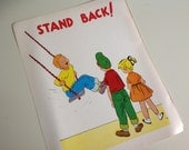 1960s Vintage School Mini Safety Poster. Stand Back.