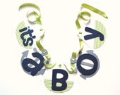 Nautical baby shower banners decorations navy blue and green sailboat and anchor banner by ParkersPrints on Etsy Il_170x135