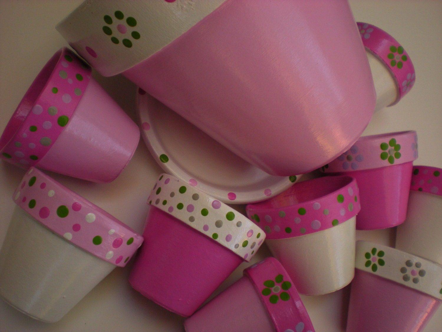 Painted Flower Pot Favors for Birthday Party - Reserved for Orange