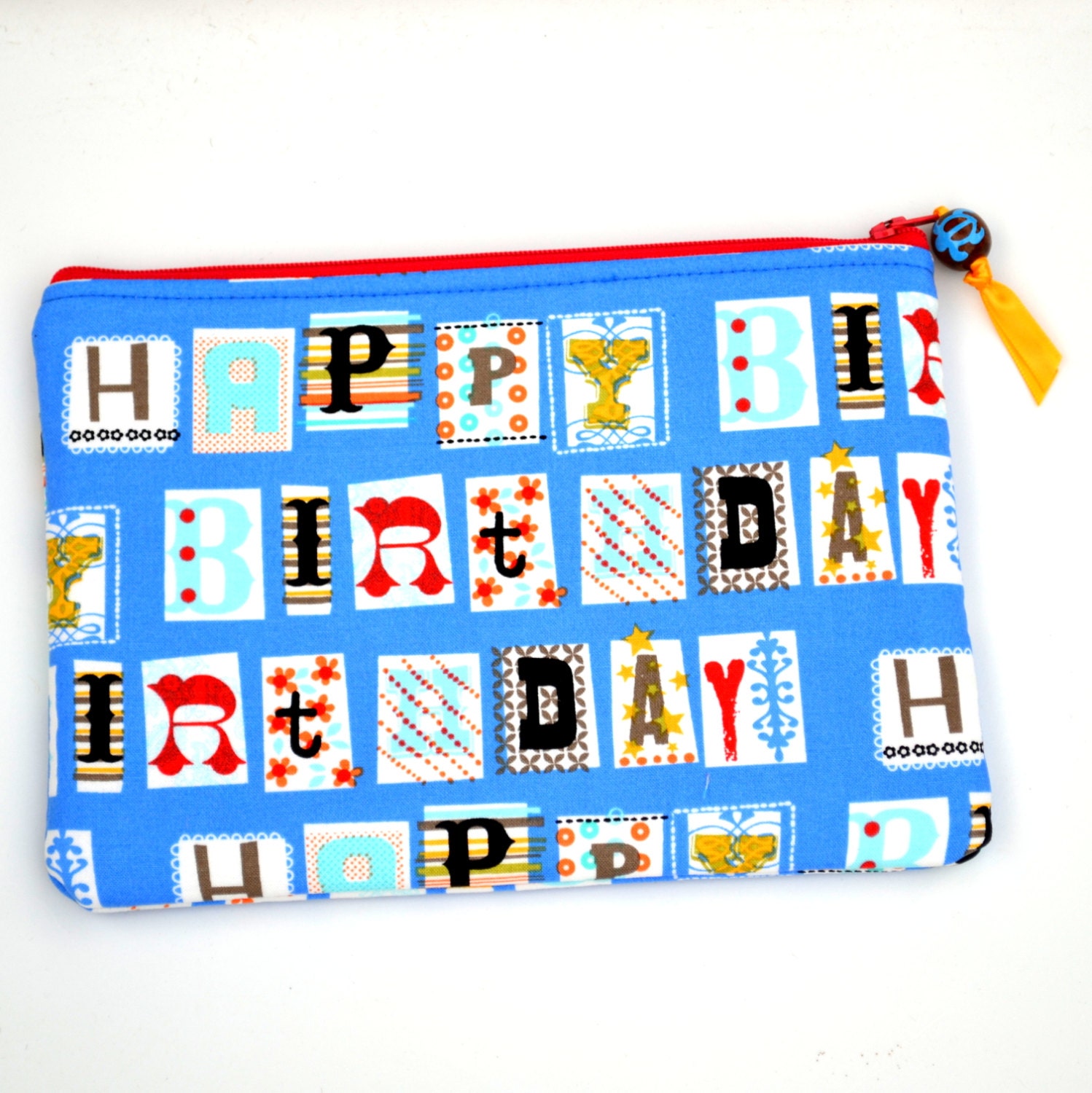 Happy Birthday- zipper pouch - Kindle bag
