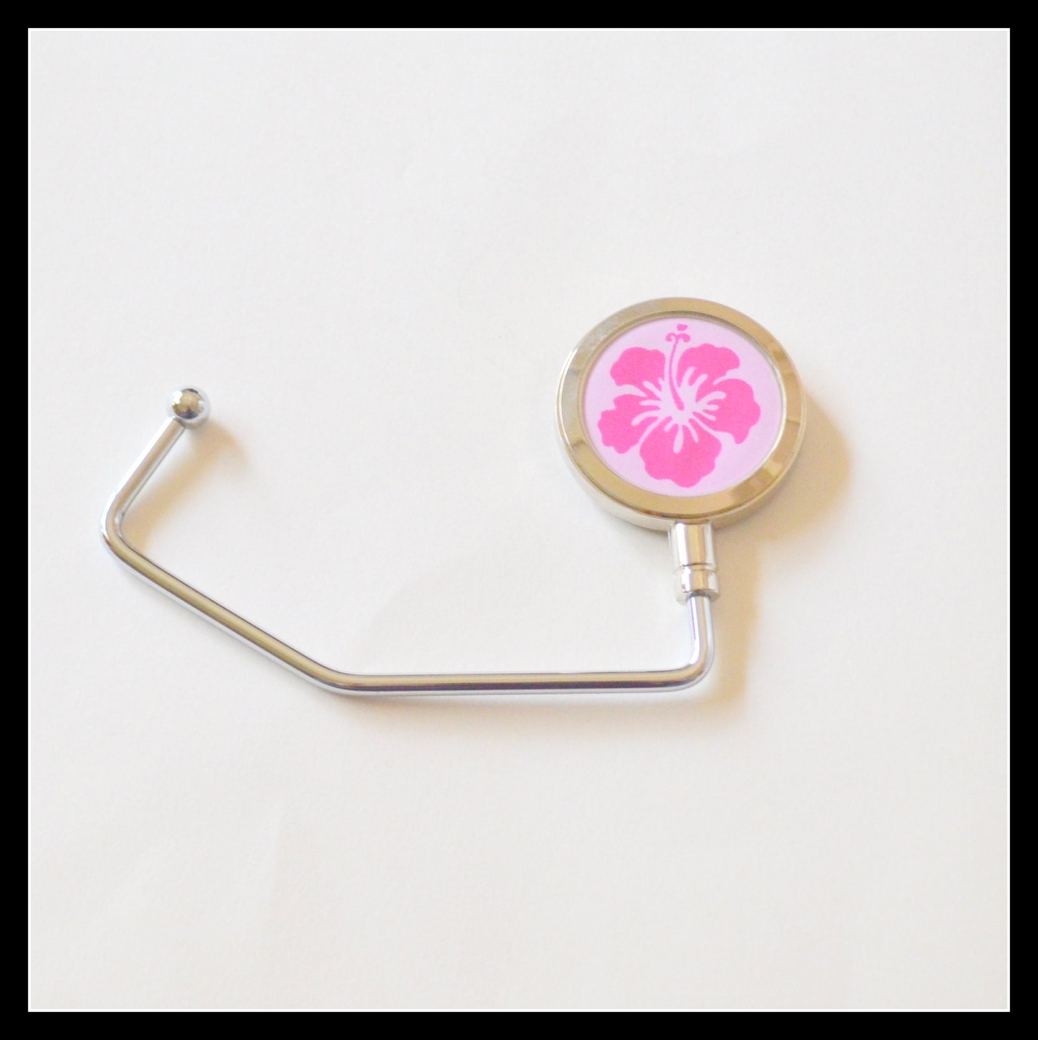 Hawaii  Purse Hook with storage bag - Pink on Pink