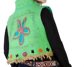 bolero women art clothing ooak fiber - green fashion.