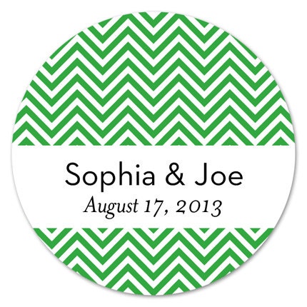 Chevron Custom Wedding Stickers Modern Favor Labels 1.5"