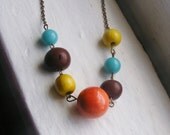 Colorful Beaded Necklace. Statement Necklace. Gumball Necklace. Modern Necklace. Beaded Necklace