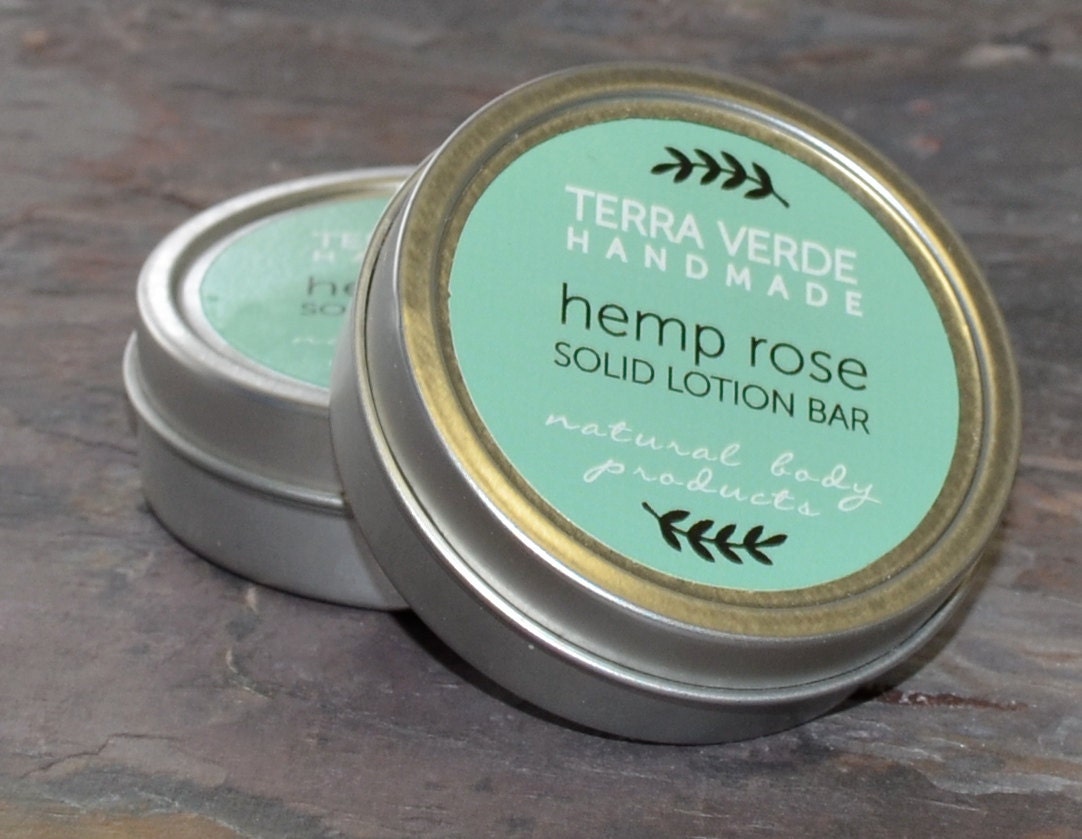 hemp rose natural solid lotion bar