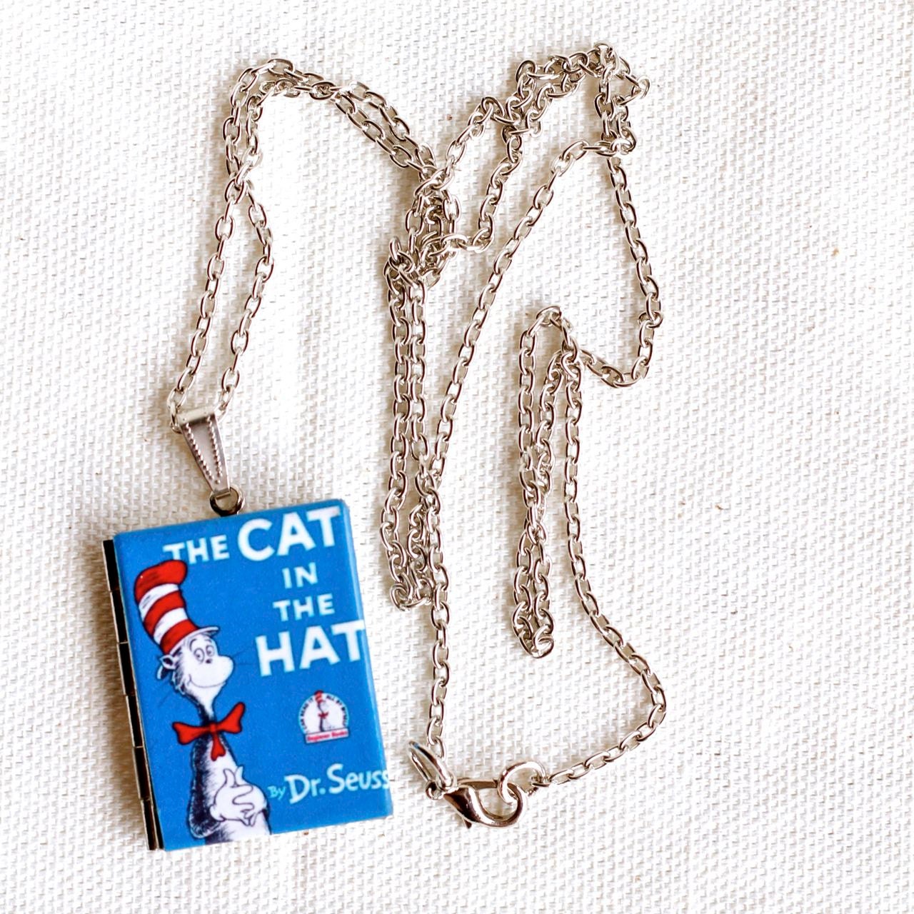 Cat in the Hat Necklace - Book Locket, Dr. Seuss