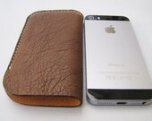 PERSONALIZED iPhone 5 Case in Pull-Up, Brownish Olive Italian Nappa Leather. Dark Yellow Leather Lining.  HANDMADE UNIQUE Case