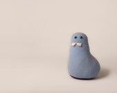 Waddle the monster handmade sweater creature from repurposed wool