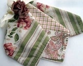 Napkins, Shabby Chic Napkins, Roses, Stripes, Cottage Charm, French Country, by mailordervintage on etsy