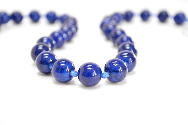 SALE Cobalt Necklace,Cadet Blue Chunky Necklace Bright Navy Blue Choker Summer Fashion Under 20