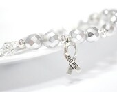 Diabetes Awareness Bracelet Silver Crystal Bracelet Hope - Proceeds to JDRF
