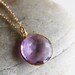 Pink Amethyst Necklace Round - 14kt gold fill
