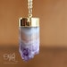 Purple Amethyst Stalactite Half Cylinder Necklace - 14K Gold Fill - Spring Fashion Trends