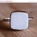 SALE 15 OFF White Druzy Gemstone Ring - Cushion Cut - Sterling Silver