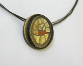 Mosaic Pendant handmade art jewelry with ceramic tiles