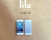 New White iphone5 Miniature for Blythe Barbie Dal Puki Lati or similar BJD Dolls.