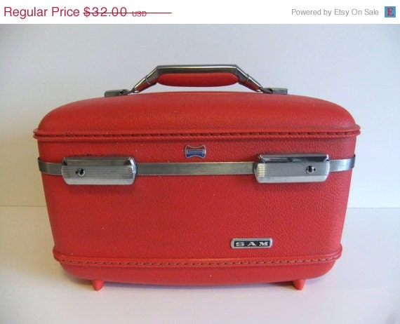On Sale Vintage Red Train Case by American Tourister