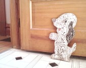 Vintage Primative Wooden DOG Weathered Garden Charm for Indoors