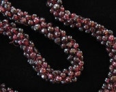 Genuine Garnet Woven Bead Necklace