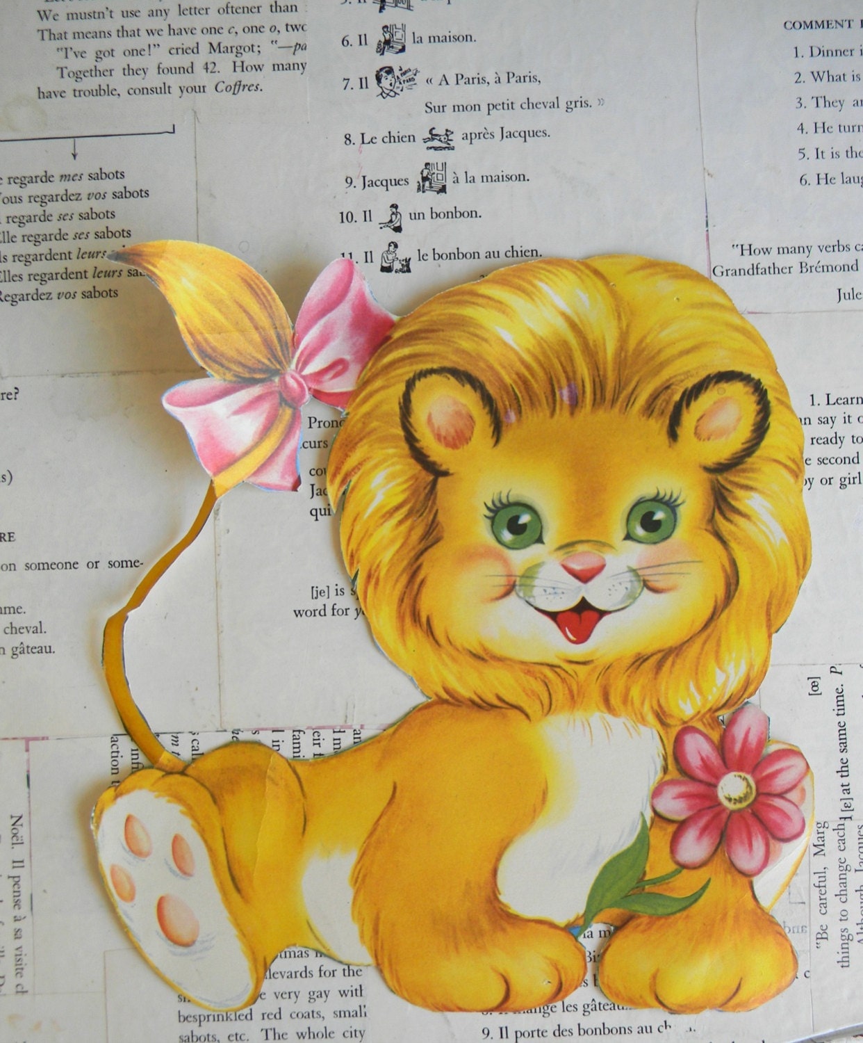 vintage paper lion