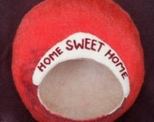 A  Medium Kitten Cat Bed Pod Cave for Cosy Sleeping and Sweet Dreams Hand Made Wet Felted