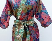 Ladies Kimono Robe in ASIAN LOTUS - Bathrobe Gift Lingerie - Womens Robe - Kimono Robe