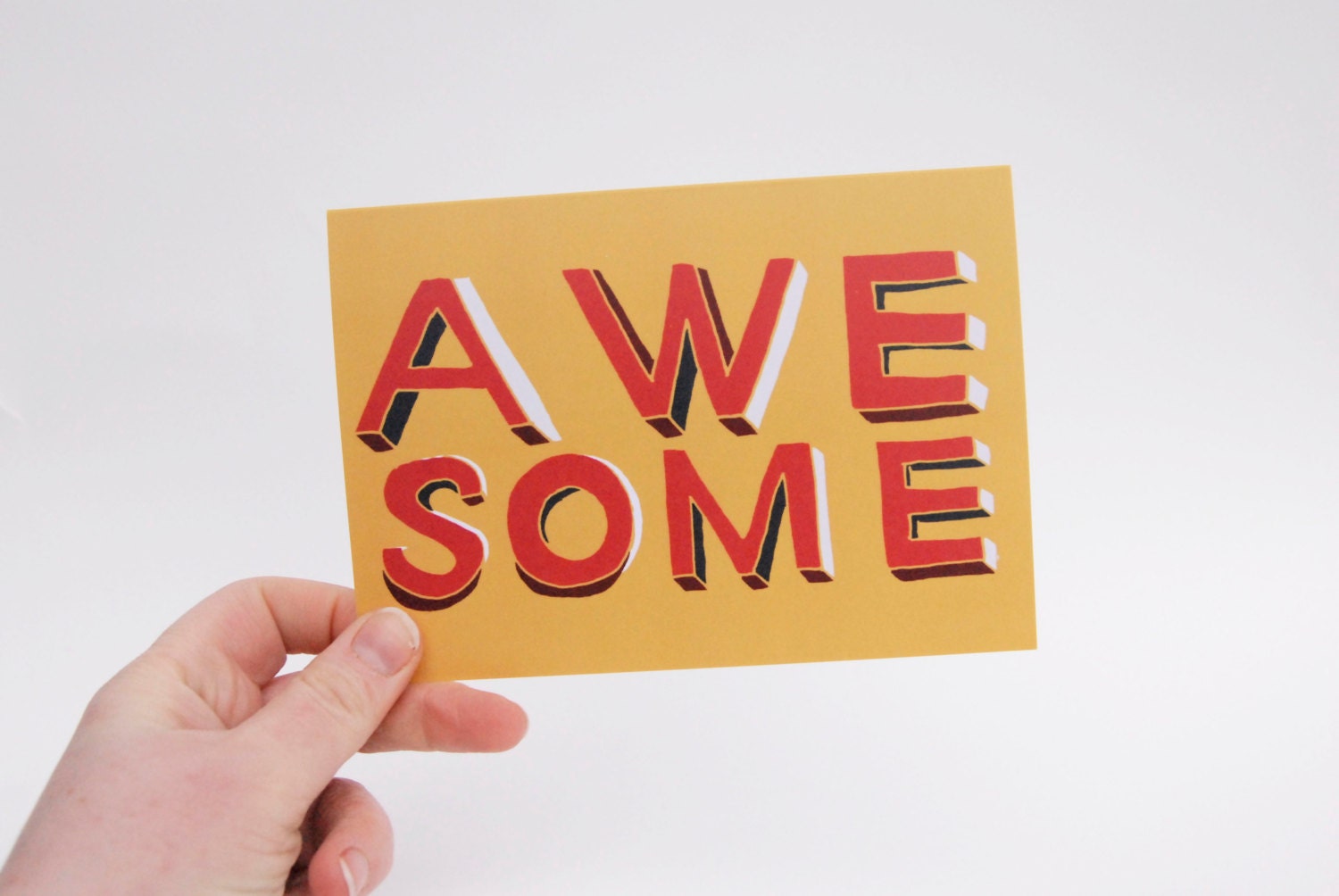 Awesome -  Hand Drawn Type Card