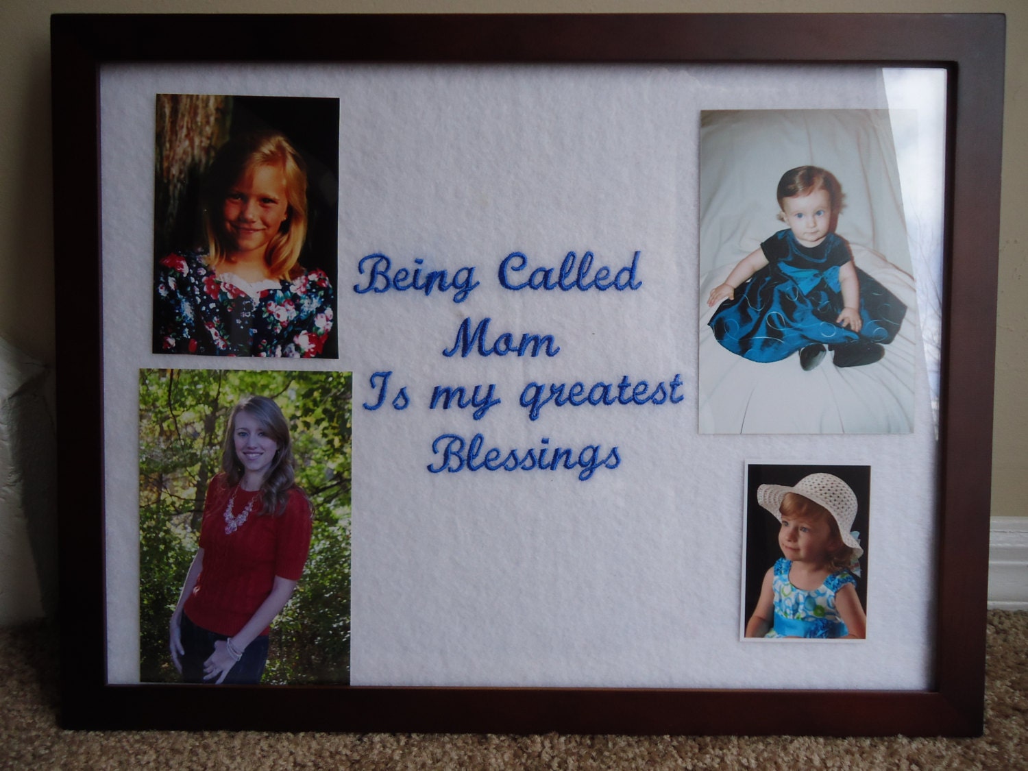 Mom is a Blessing Embroidery Picture