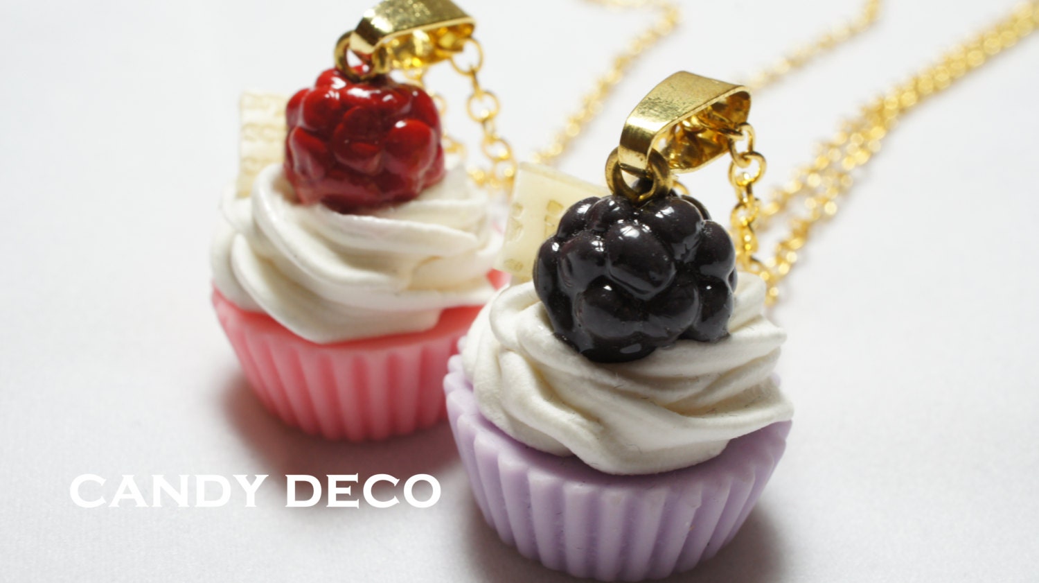 Berry On The Top Cupcake Necklace