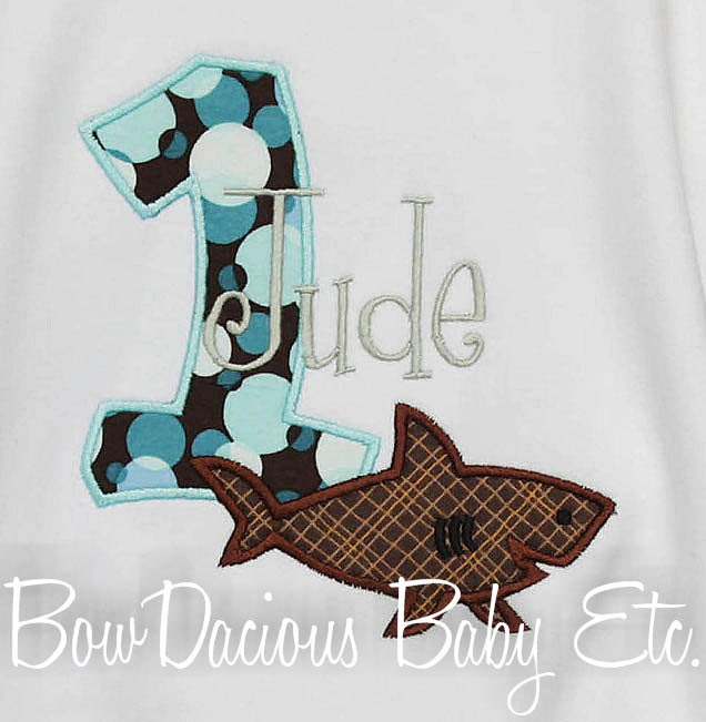 Personalized Shark Birthday Shirt, Custom, Monogrammed,  Boys Birthday Shirt, Shirt, Tank,Onesie, Sizes 3m to 12yrs,Gift